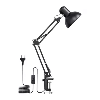 LEPRO 3100027-EU LED-työpöytävalaisin USB-latausliitännällä, 5 värilämpötilaa, 7 kirkkausastetta, kosketusohjaus, ajastin, taipuisa varsi, silmiä säästävä, musta