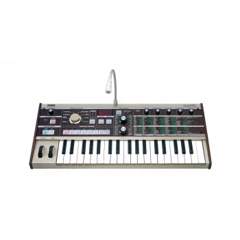 Korg microKORG analoginen mallinnussyntetisaattori 37 minikoskettimella ja vokooderilla, harmaa