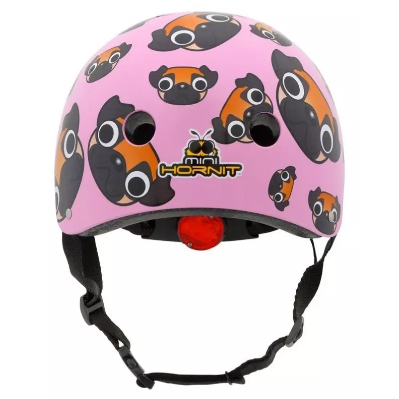 Hornit Pug lasten pyöräilykypärä LED-valoilla - pinkki, 48-53 cm PUS806