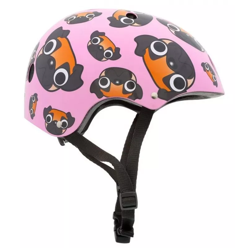Hornit Pug lasten pyöräilykypärä LED-valoilla - pinkki, 48-53 cm PUS806
