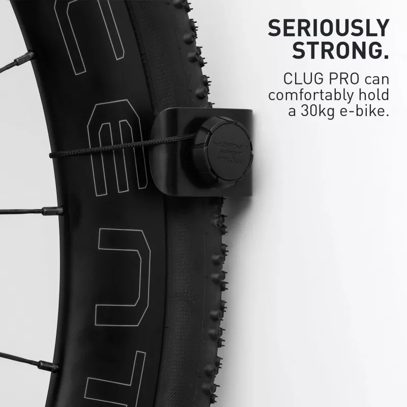 HORNIT CLUG PRO Hybrid pyörän seinäteline musta Medium 7762HCP