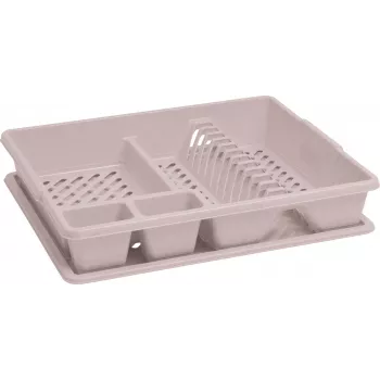 Curver rottinkikuvioinen astiankuivausteline 45x38x8,8 cm beige