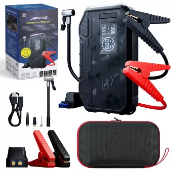 3MK Motio HyperBoost Pro 3000A 4-in-1 apukäynnistin Smart-Start-kaapeleilla, LED-valo, varavirtalähde ja ilmakompressori