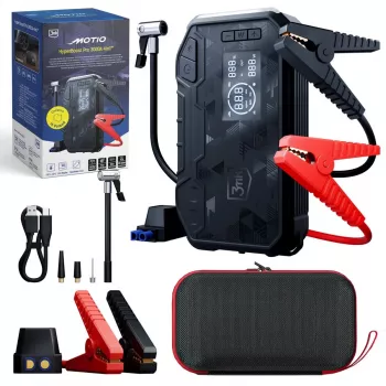 3MK Motio HyperBoost Pro 3000A 4-in-1 apukäynnistin Smart-Start-kaapeleilla, LED-valo, varavirtalähde ja ilmakompressori