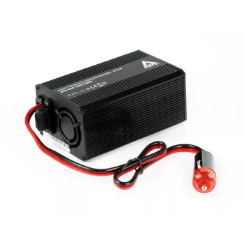 AZO Digital IPS-400 400W 12V DC - 230V AC invertteri muunnetulla siniaallolla, Schuko-pistorasia, akkukengät ja savukkeensytytinpistoke