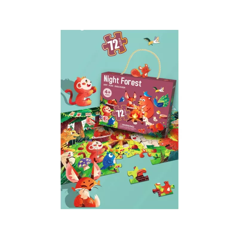 LEAN TOYS Metsäeläimet 72-osainen lastenpuzzle