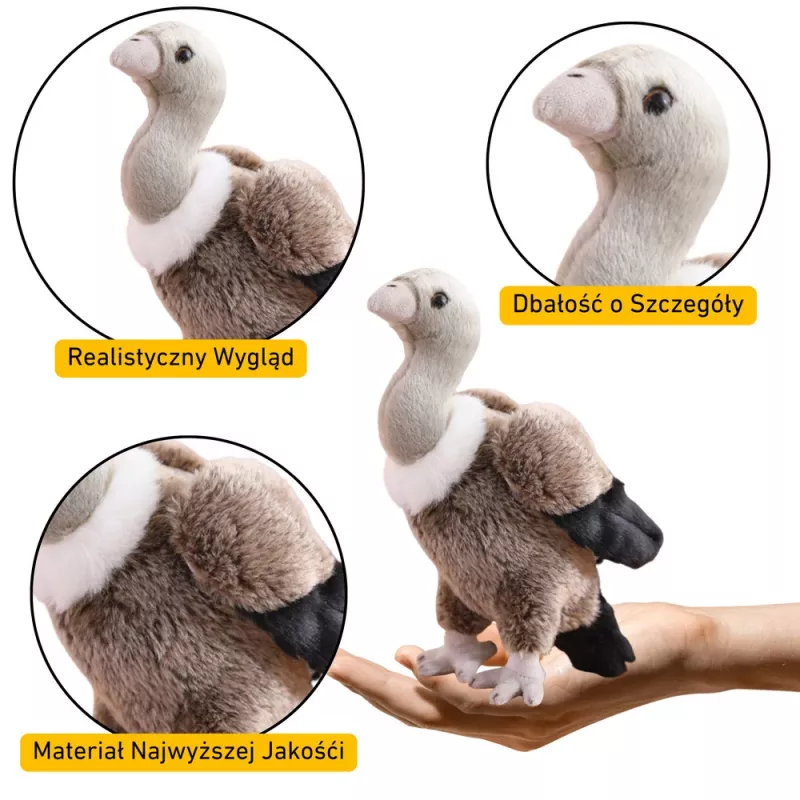 LEAN TOYS pehmo korppikotka lintu pehmolelu maskotti pehmolelu 25cm