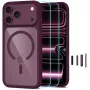 TECH-PROTECT MagOne MagSafe-kotelo + panssarilasi 2 kpl:n pakkaus iPhone 17 Pro / 18 Pro – Dark Cherry/läpinäkyvä