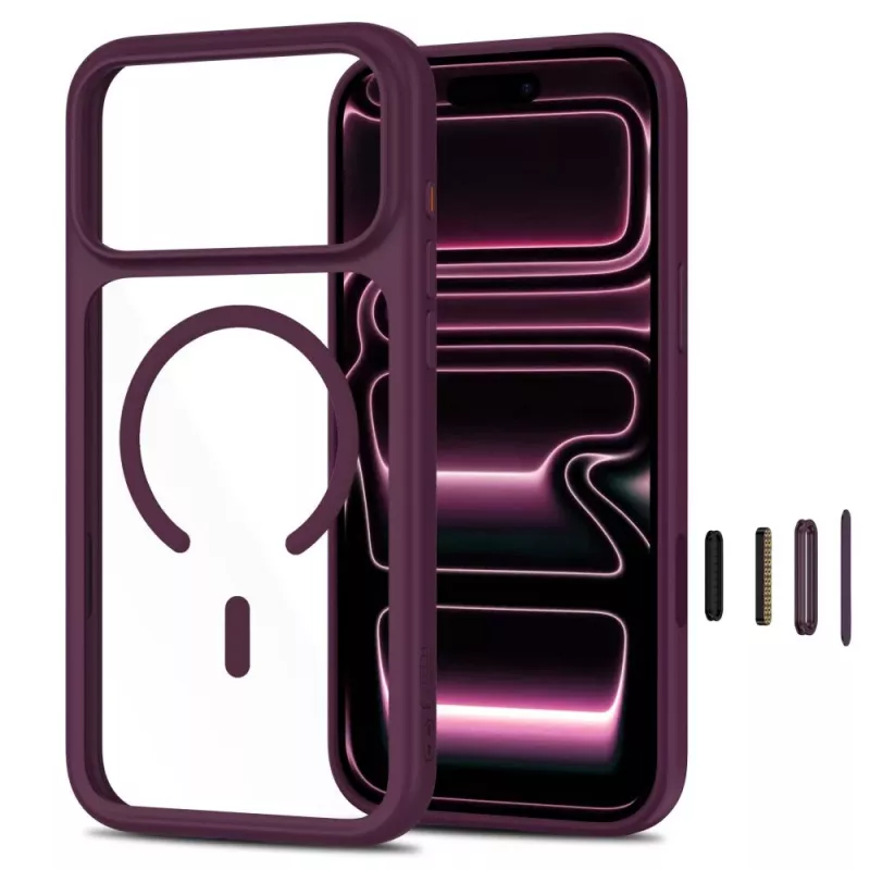 TECH-PROTECT MagOne MagSafe-kotelo + panssarilasi 2 kpl:n pakkaus iPhone 17 Pro / 18 Pro – Dark Cherry/läpinäkyvä