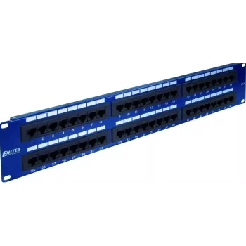 EMITERNET PANEL 19, 48XRJ45 UTP CAT.5E (2U) SININEN DCN/PPFA652K488C5E
