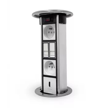 LEGRAND EM/HU-STP-1S-3EU pöytätolppa tyhjä kotelo 8 moduulille, alumiini/musta