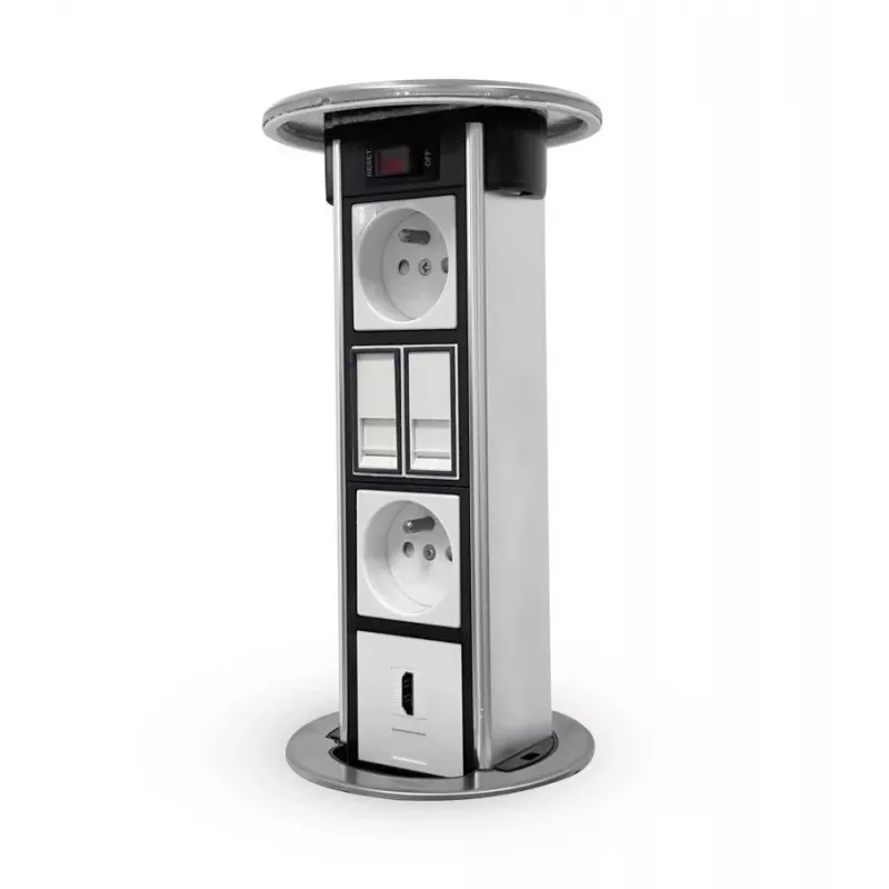 LEGRAND EM/HU-STP-1S-3EU pöytätolppa tyhjä kotelo 8 moduulille, alumiini/musta