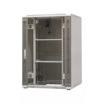 EmiterNet Top 24U vapaasti seisova verkkokaappi, 800x800x1180 mm, lasiovi edessä, musta EM/SH05D-8824