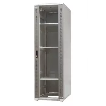 EMITER EmiterNet Top 42U vapaasti seisova verkkokaappi, 600x1000x1980 mm, lasinen etuovi, musta EM/SH05D-6042