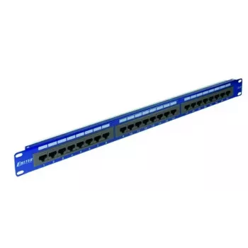 EMITERNET 19 inch 24-porttinen Cat.6 UTP patch-paneeli integroidulla hyllyllä, 1U, sininen DCN/PPFA-951K-248-C6