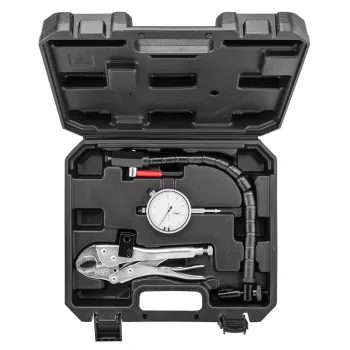 NEO TOOLS TOP-11-130 jarrulevyn sivuttaisheitto tarkistussarja 0,01 mm mittakellolla, 60 kg magneettijalalla, joustavalla varrella