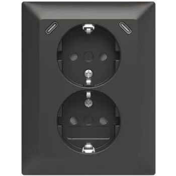 ABB Safety+ USB-kaksoispistorasia 2x USB-C, 15W, uppoasennus, polarvalkoinen 2TKA00006192