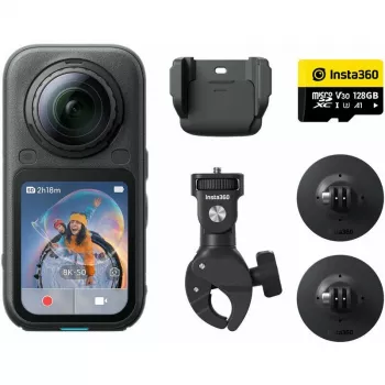 Insta360 X6 360 asteen toimintakamera, moottoripyöräpaketti, 8K, musta