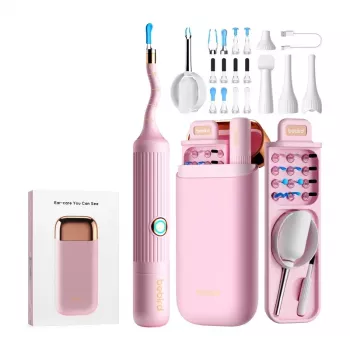 BEBIRD EarSight Plus Pink 5MP WLAN-otoskooppi 6-akselisella gyroskoopilla, IP67-objektiivi, USB-C