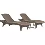 KETER Pacific -aurinkotuolisetti 2 kpl + pöytä beige