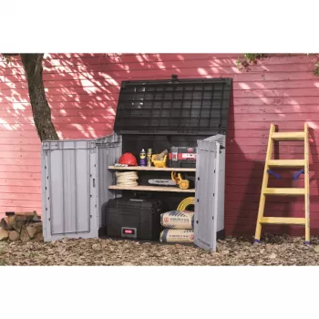 KETER MIDI-puutarha- ja parvekelatikko harmaa-musta 132x71,5x113,5 cm