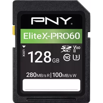 PNY EliteX-PRO60 flash-muistikortti 128GB Video Class V60 UHS-II U3 Class10 MicroSDXC