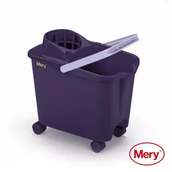 MERY ämpäri 14L työnnettävillä pyörillä violetti