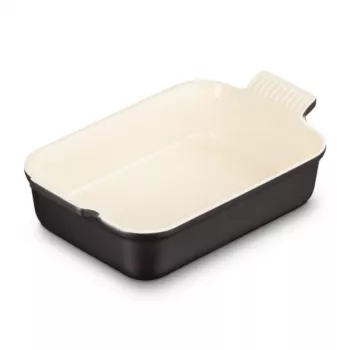 Le Creuset suorakaiteen muotoinen Heritage kivitavara 26x19cm / 2,4L musta