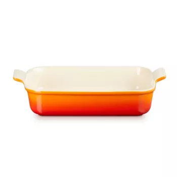 LE CREUSET suorakaiteen muotoinen uunivuoka Heritage kivitavara 32x24cm / 4L oranssi
