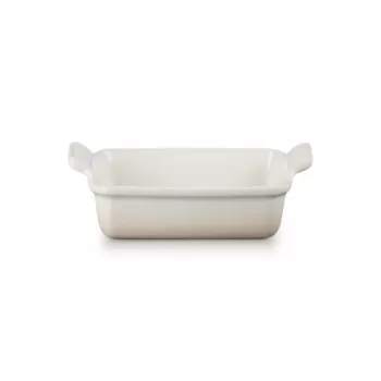 Le Creuset suorakaiteen muotoinen Heritage kivitavara uunivuoka 19x14cm / 1,1L valkoinen