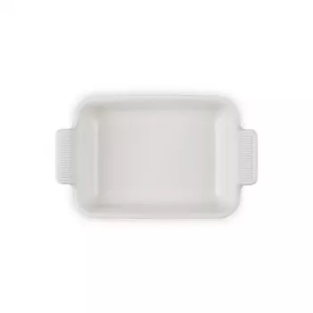 Le Creuset suorakaiteen muotoinen Heritage kivitavara uunivuoka 19x14cm / 1,1L valkoinen