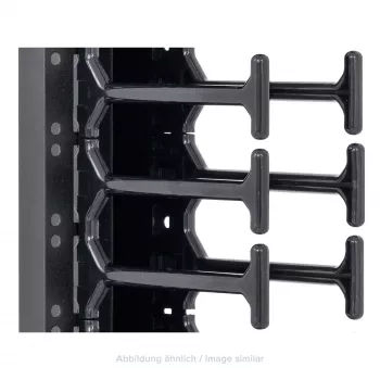 TRITON RAB-VP-H10-X1 pystysuuntainen kaapelinhallintapaneeli 10U, kaksirivinen kampa, musta