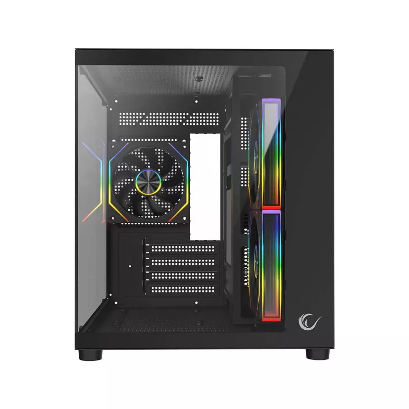 Rampage LUMID PC-kotelo M-ATX 3x tuuletin ARGB musta