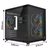 Rampage LUMID PC-kotelo M-ATX 3x tuuletin ARGB musta