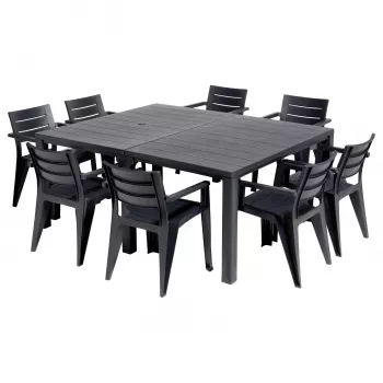 KETER puutarhapöytä Julie Double Table (2 kokoonpanoa) harmaa