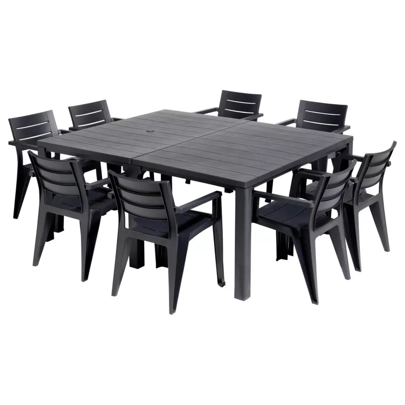 KETER puutarhapöytä Julie Double Table (2 kokoonpanoa) harmaa
