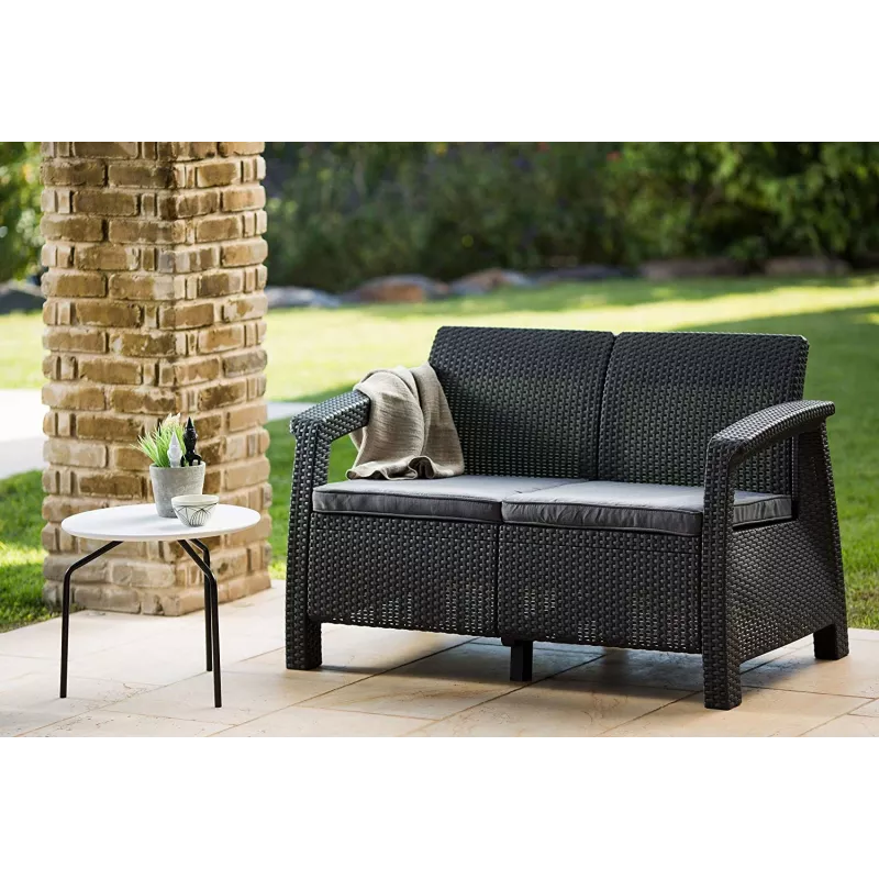 KETER puutarhasohva Doppel-Corfu Love Seat harmaa
