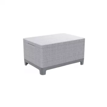 KETER puutarhapöytä/säilytyslaatikko Scandi Storage Table vaaleanharmaa/tummanharmaa
