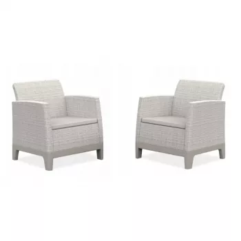 KETER puutarhatuolit 2 kpl Scandi Form vaalea soranharmaa/vaaleanbeige