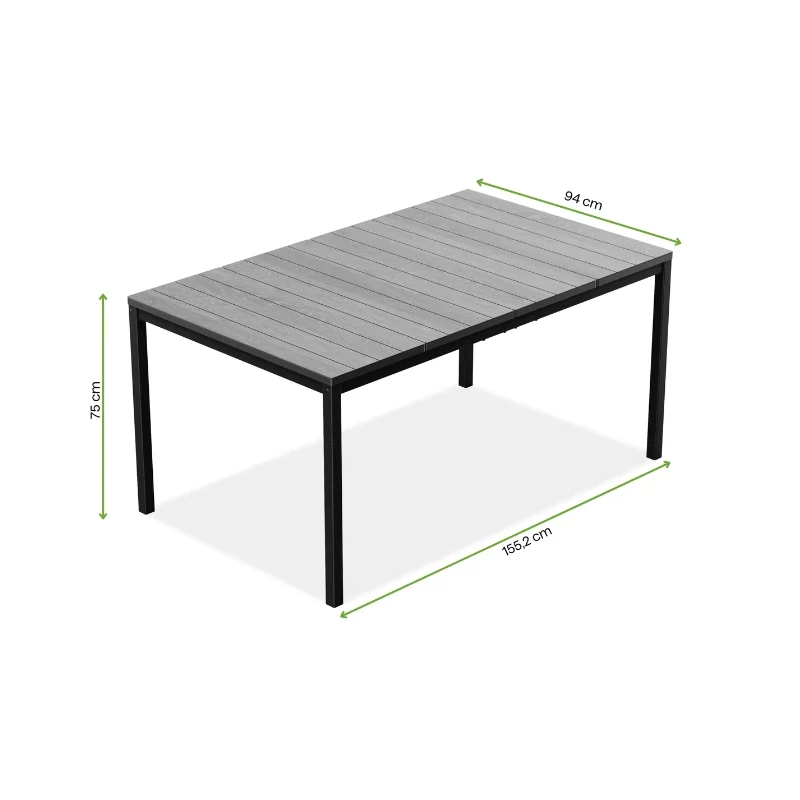 KETER puutarhapöytä Deco Porto Nova 160 harmaa/musta