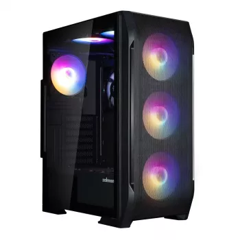 Zalman N7 PLUS V2 ATX Midi-Tower PC-kotelo, 7 x 120 mm ARGB-tuuletinta, karkaistu lasi, musta