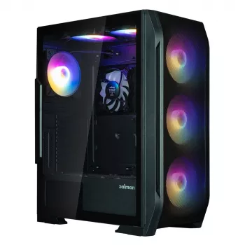 Zalman N7 PLUS V2 ATX Midi-Tower PC-kotelo, 7 x 120 mm ARGB-tuuletinta, karkaistu lasi, musta