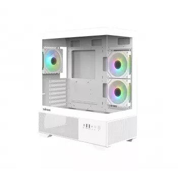 Zalman CHRONIX V2 White ATX Mid Tower PC-kotelo, jossa 3 x 120mm ARGB-tuuletinta ja karkaistu lasisivupaneeli