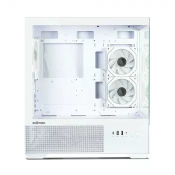 Zalman CHRONIX V2 White ATX Mid Tower PC-kotelo, jossa 3 x 120mm ARGB-tuuletinta ja karkaistu lasisivupaneeli