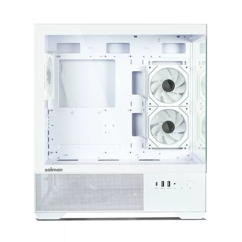 Zalman CHRONIX V2 White ATX Mid Tower PC-kotelo, jossa 3 x 120mm ARGB-tuuletinta ja karkaistu lasisivupaneeli