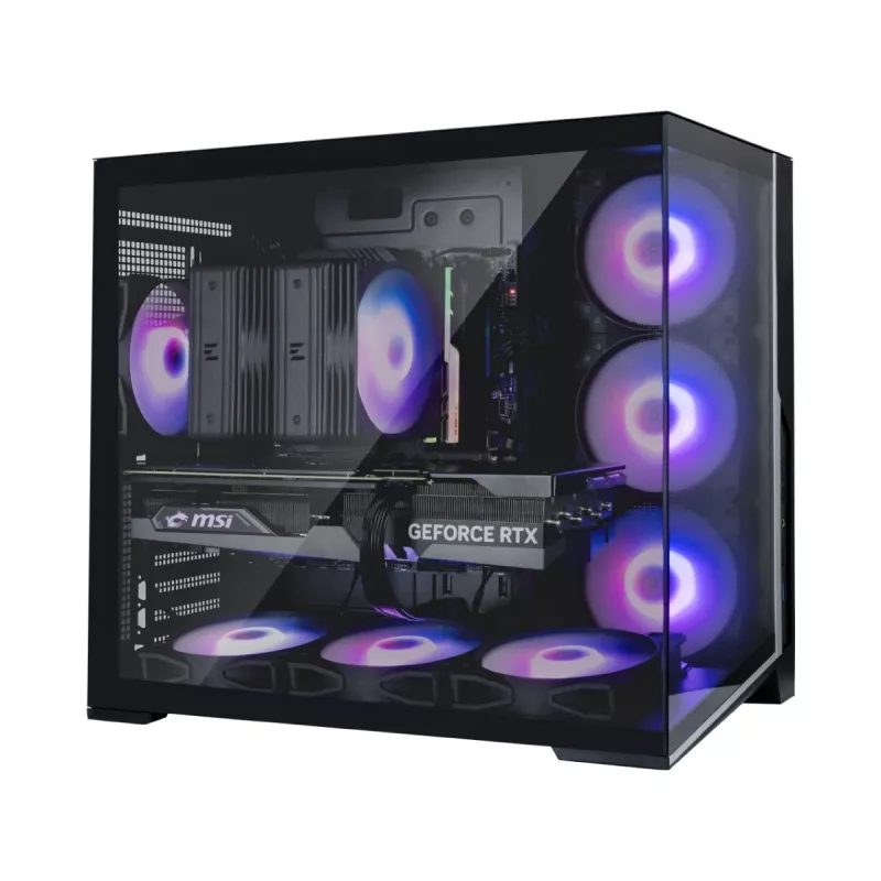 Zalman D40, ATX Mid Tower PC-kotelo, 7 x 120 mm ARGB-tuuletinta, musta