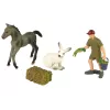 LEAN TOYS eläinhahmosetti hevonen harmaa jänis maanviljelijä