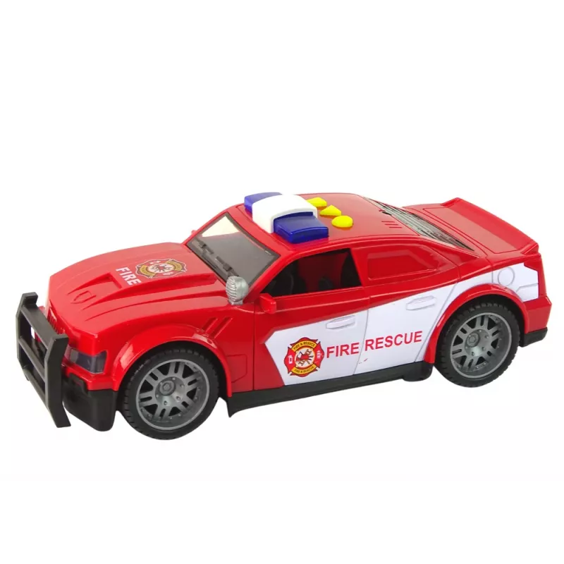 LEAN TOYS paloauto 1:14 valoilla ja äänellä, punainen