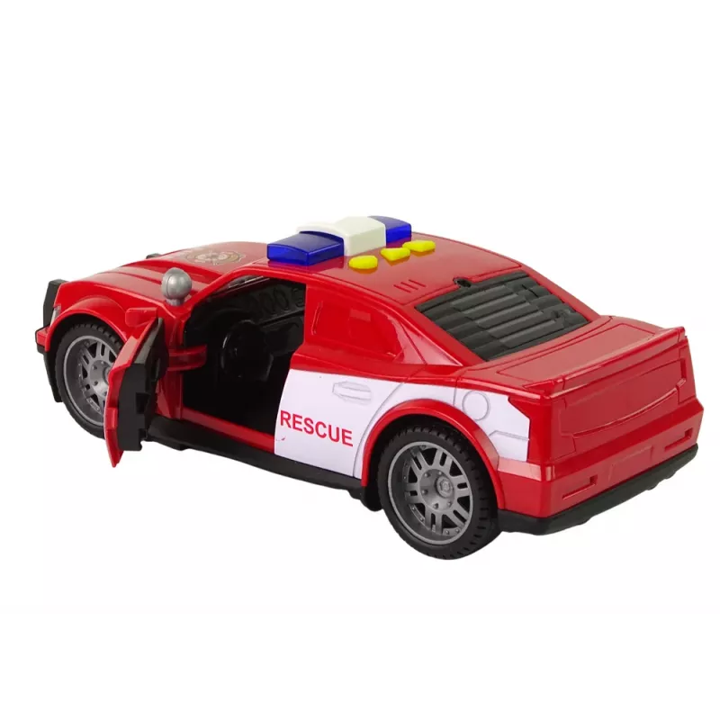 LEAN TOYS paloauto 1:14 valoilla ja äänellä, punainen