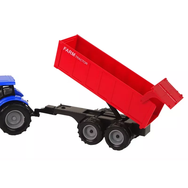 LEAN TOYS traktori perävaunulla maatalousajoneuvo maatila sininen